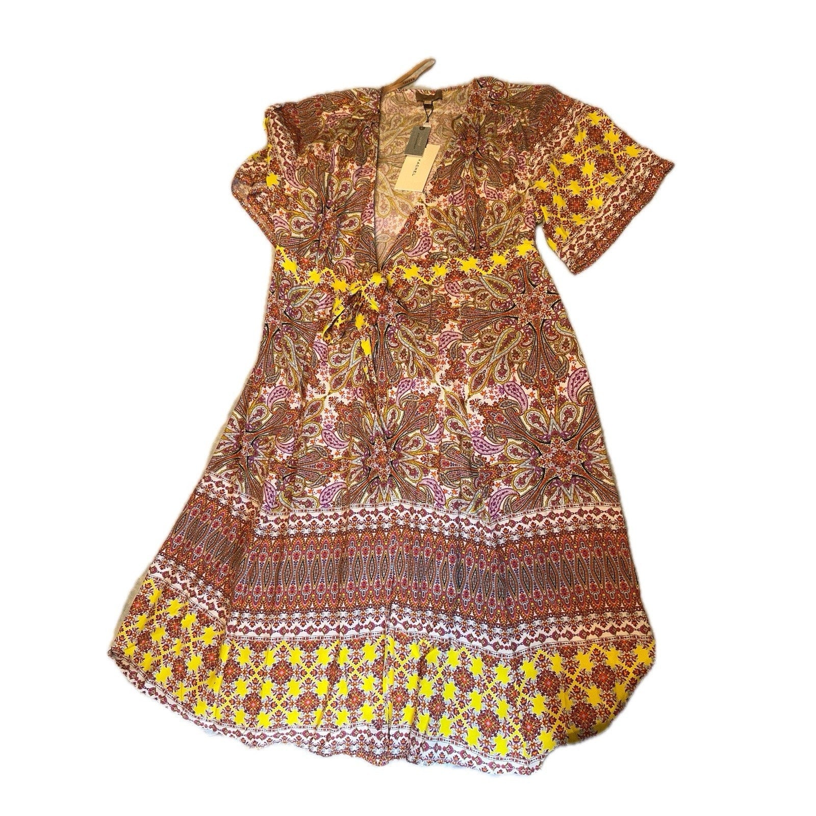 NWT $170 Anthropologie KACHEL Mirabelle Midi Boho Wrap Dress Floral SZ 2P Petite