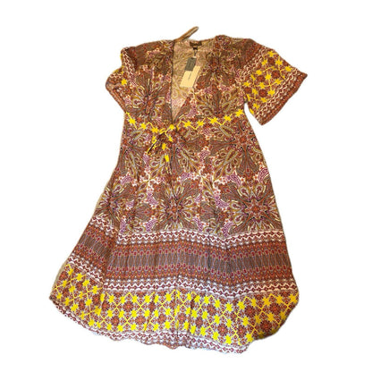 NWT $170 Anthropologie KACHEL Mirabelle Midi Boho Wrap Dress Floral SZ 2P Petite