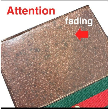 Authentic Vintage Gucci Monogram Canvas Tote Bag Red Green Stripe