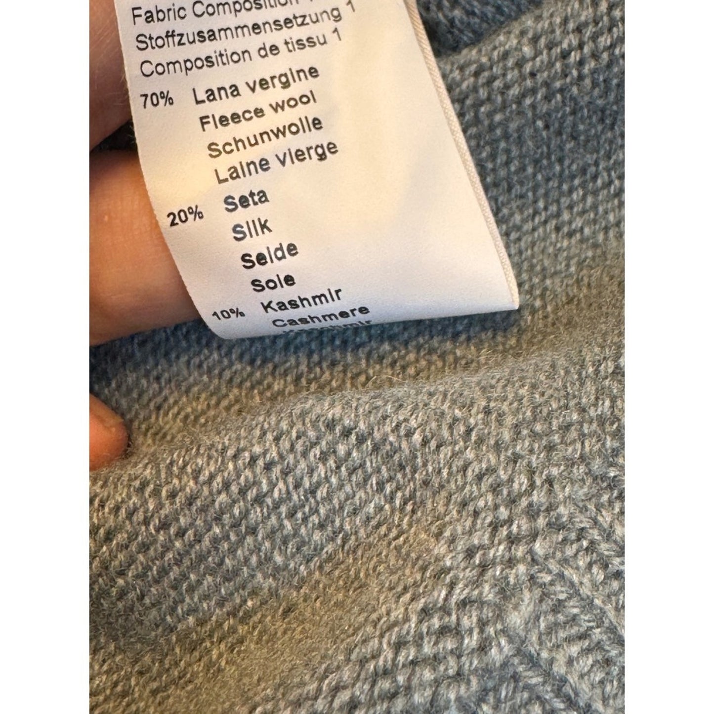 Italian Wool Silk Cashmere V-Neck Knit Sweater Top