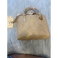 Valentino Orlandi Vegan Leather Quilted Tote Beige Gold Charm Top Handle NWT