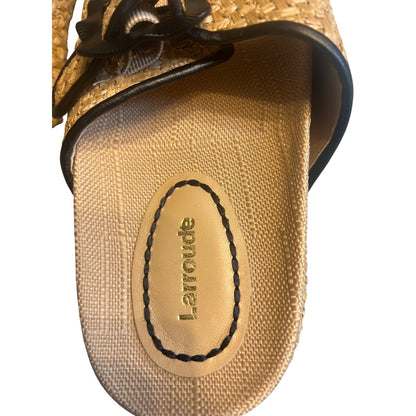 Larroude Raffia Platform Slides – NEW