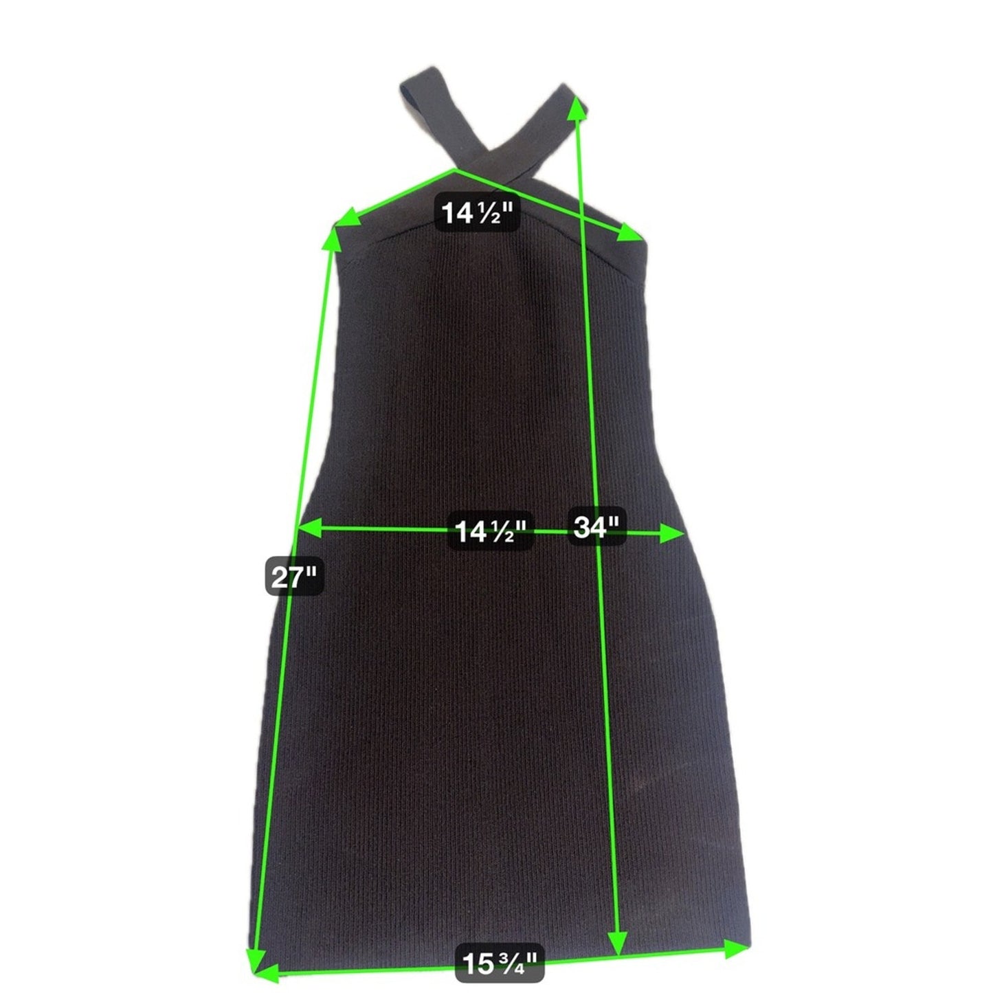 Babaton Black Ribbed Mini Dress Sleeveless Bodycon Criss Cross Halter Neck