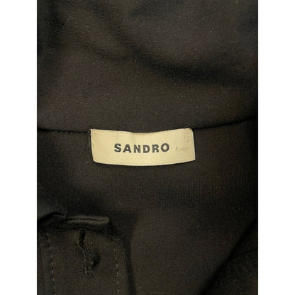 SANDRO Black Long Sleeve Collared Button Up Mini Dress Style SFPRO02529 size M
