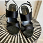 Prada Black Satin Strappy Slingback Heels Size 39 (US 9)