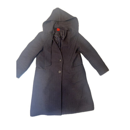 Heart Art Textured Wool Hooded Coat — Issey Miyake Line Aesthetic Size M