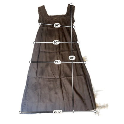 DÔEN Black Lace Trim Maxi Dress – S (USA)