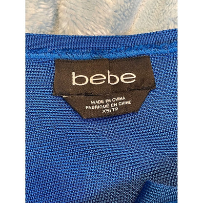 Bebe Blue One Shoulder Cut Out Bodycon Mini Dress XS Princess Blue