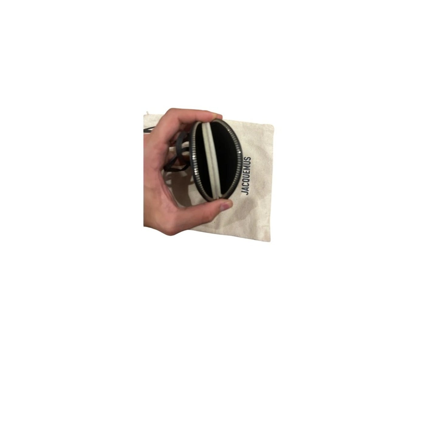 Jacquemus Le Porte Cartes Leather Small Round Coin Purse Wallet Black