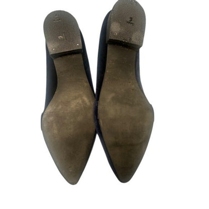 Cole Haan Marlee Skimmer II Navy Velvet Loafers Glitter Block Heels Size 9B