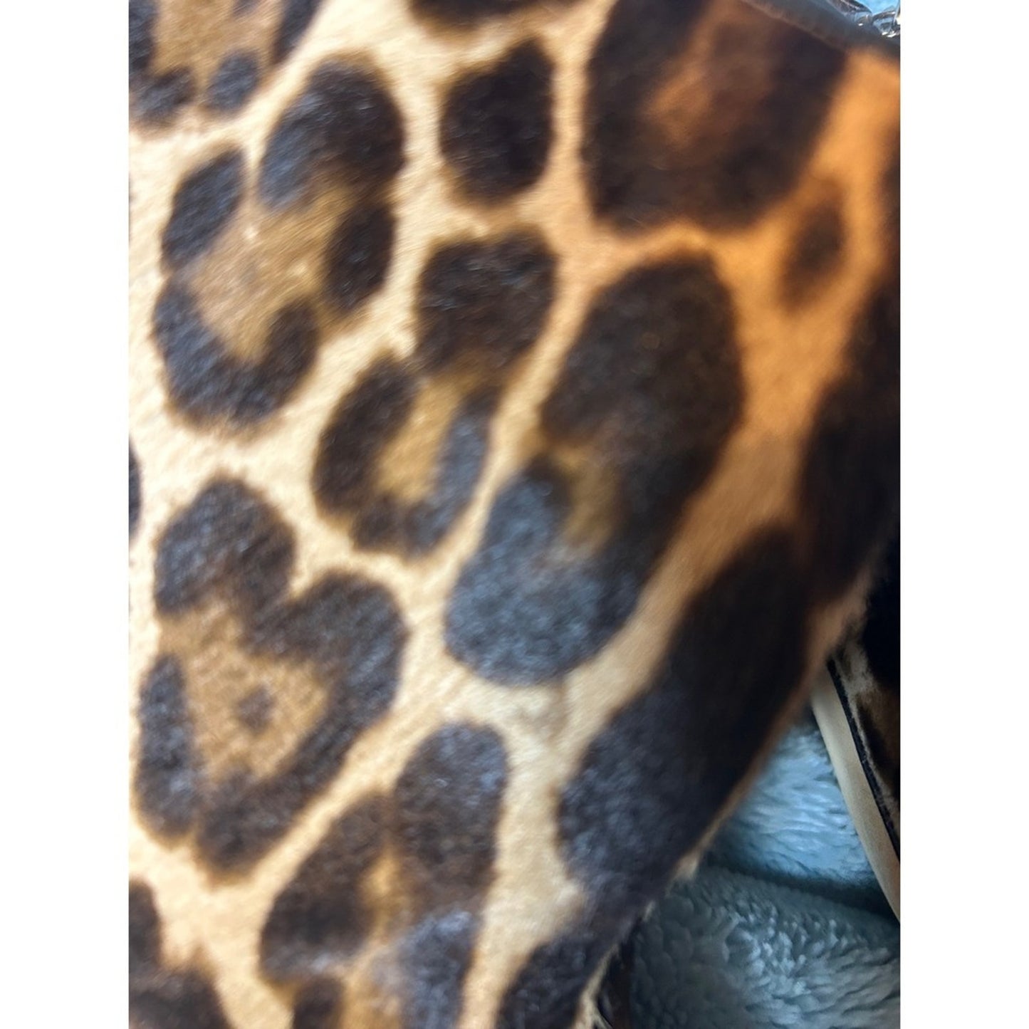 Dolce & Gabbana Leopard Print Calf Hair Ankle Boots Pointed Toe Stiletto 38