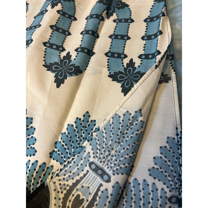 La DoubleJ Breakfast Dress Women L Ivory Blue Scirocco Poplin NWT Off Shoulder