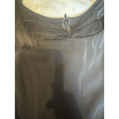 Giorgio Armani Black Sheer Sleeve Cocktail Dress Made in Italy Size 42 (US 6/8)