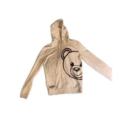 Moschino Underwear Grey Teddy Bear Hoodie Zip Up Sweatshirt size M