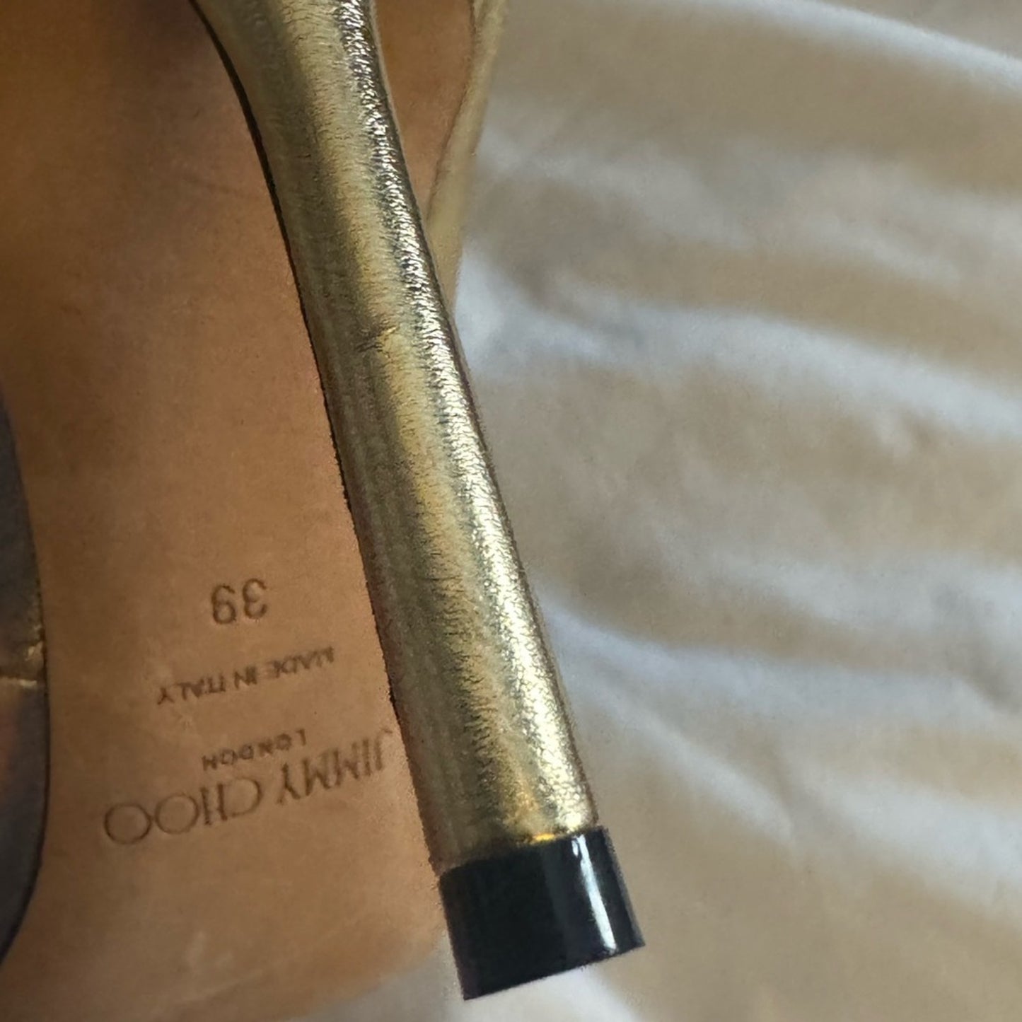 Jimmy Choo Black and Gold Stiletto Heeled Boots