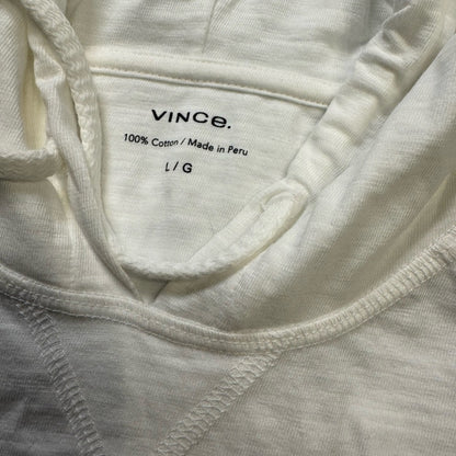 Vince White Lightweight Cotton Hoodie – Size L