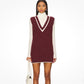 Amanda Uprichard Burgundy and Cream Mini Dress