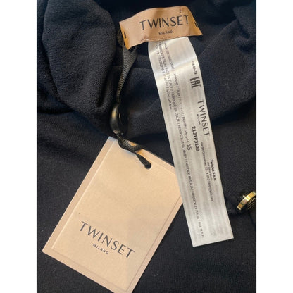 TWINSET Milano Black Short Sleeve Turtleneck Sweater Top Size Xs NWT