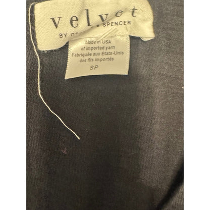 Velvet by Graham & Spencer Black Wrap Midi Dress SP Petite Ruffle Hem USA Made