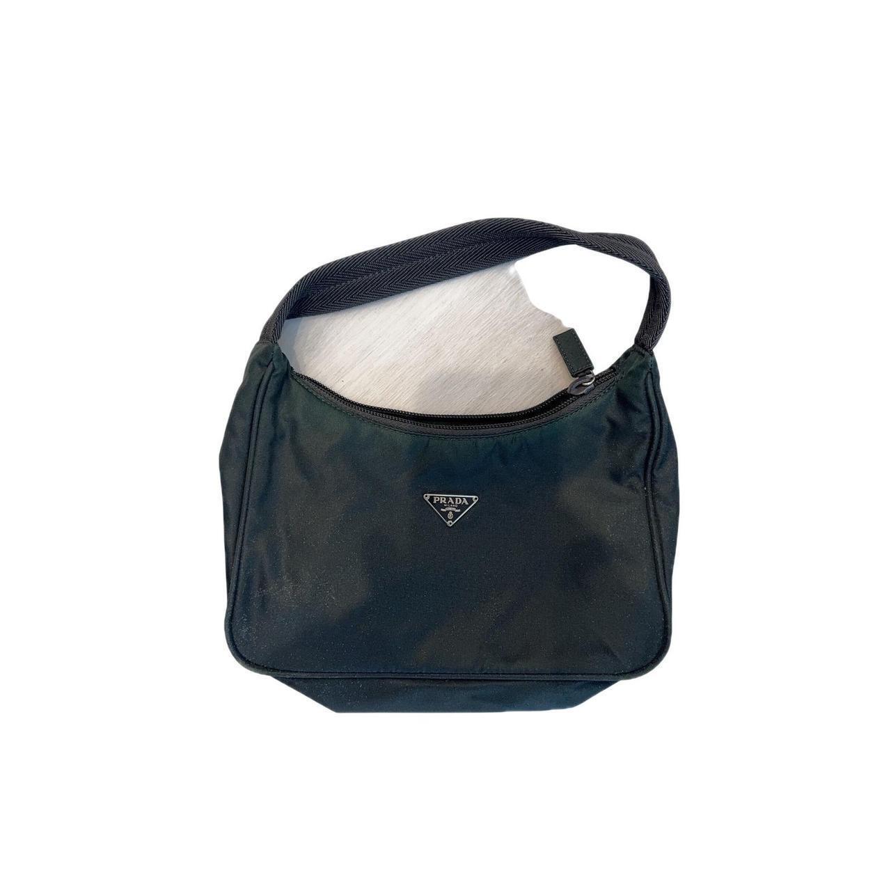 Prada Tessuto Nylon Shoulder Bag Black Mini Hobo Purse