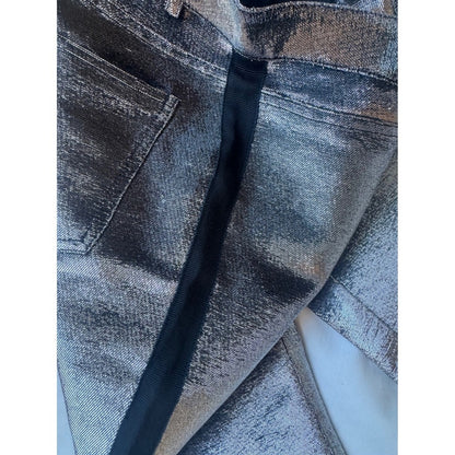 Balmain Paris Metallic Silver Skinny Pants – Size 36 (Made in France) Size 4