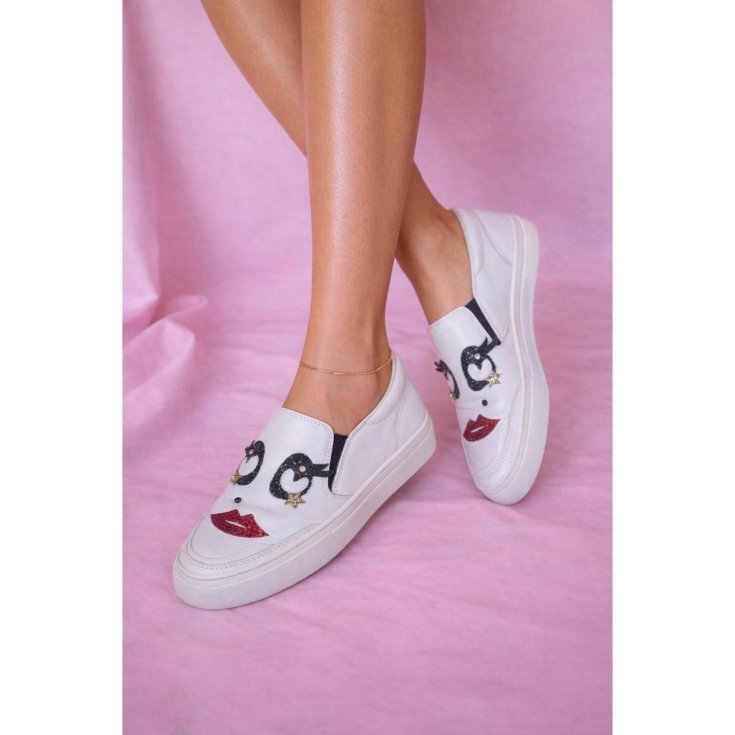 Tods white leather slip on