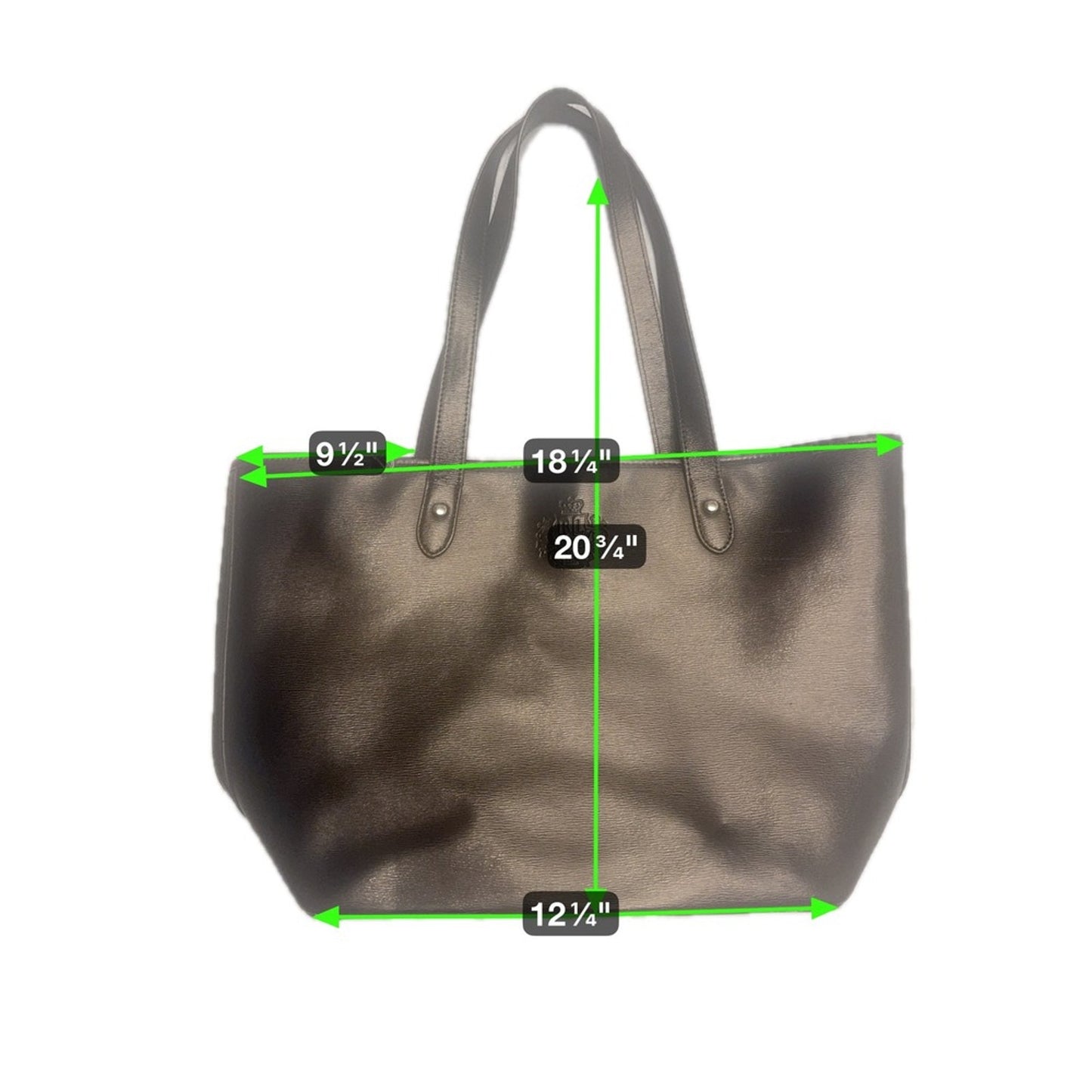 Ralph Lauren Black Metallic Tote Bag Purse Handbag RLL Crest