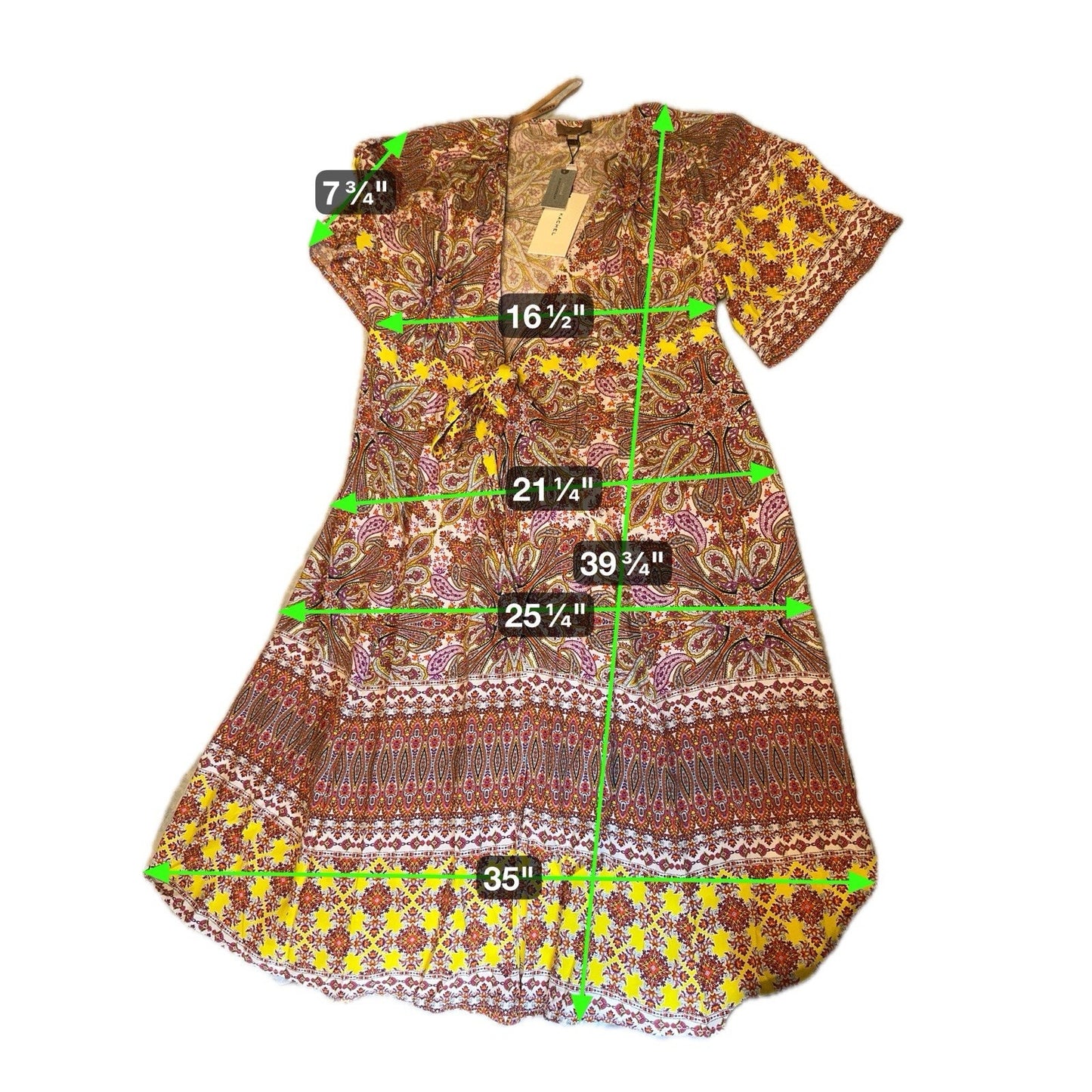 NWT $170 Anthropologie KACHEL Mirabelle Midi Boho Wrap Dress Floral SZ 2P Petite