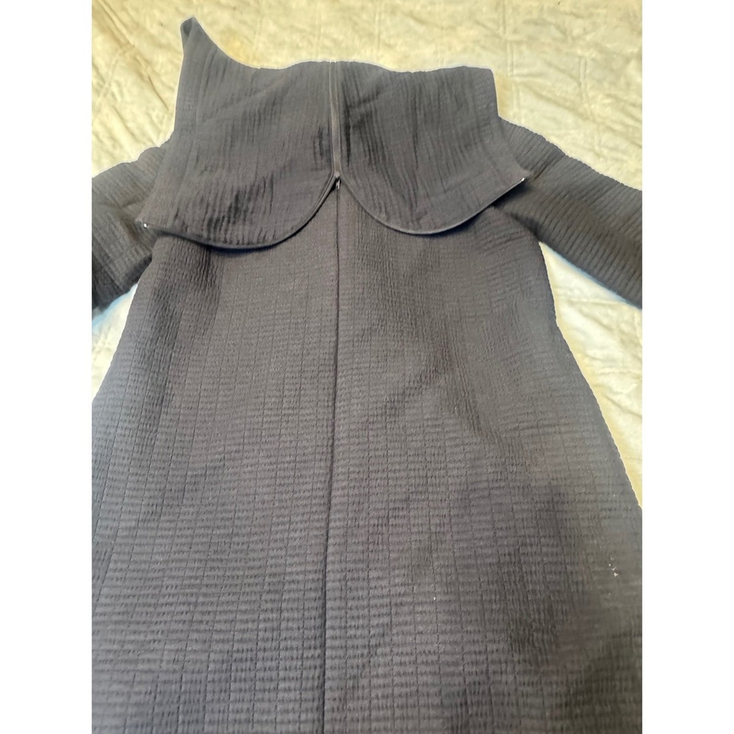 Heart Art Textured Wool Hooded Coat — Issey Miyake Line Aesthetic Size M