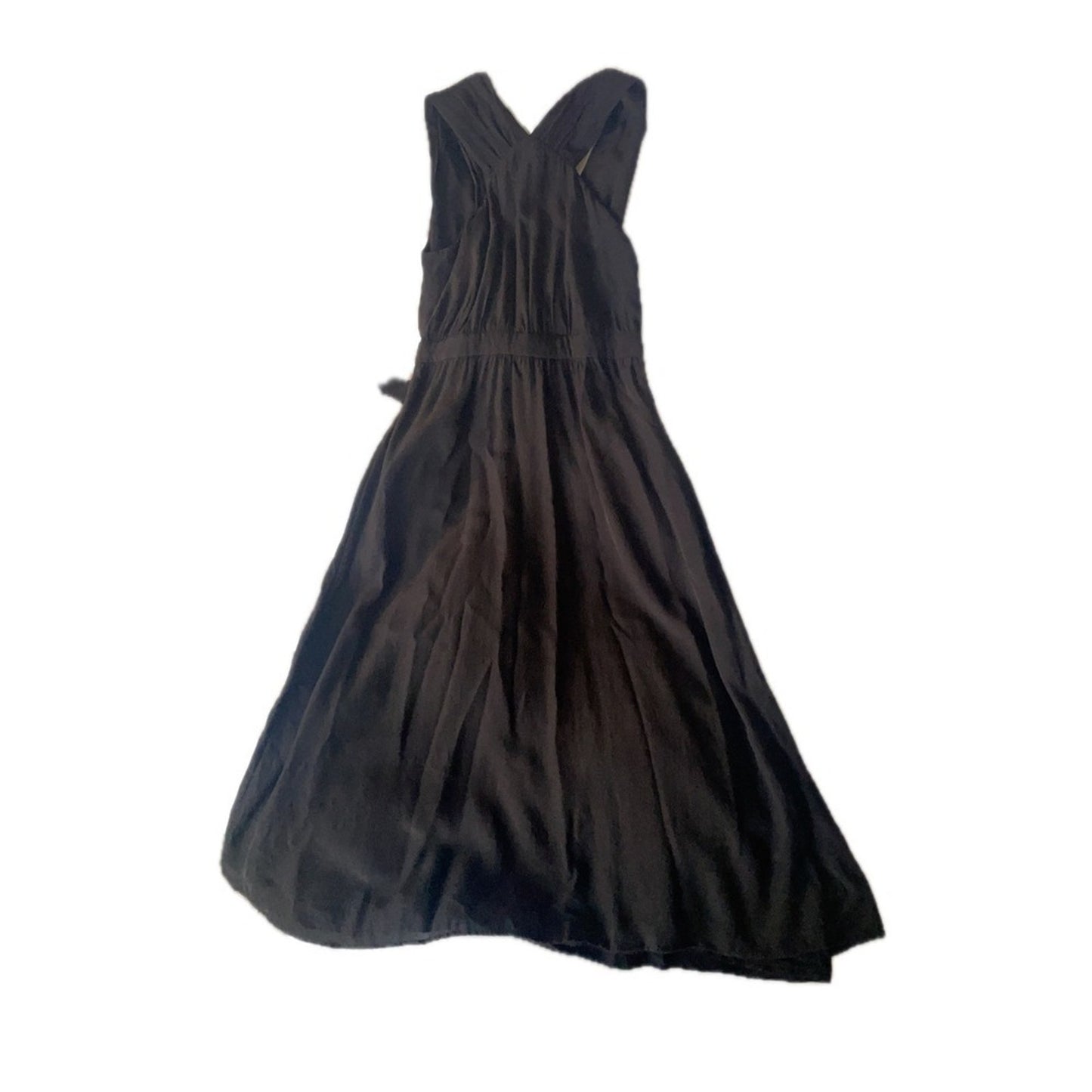 Other Stories Paris Atelier Black V Neck Midi Dress Side Tie Size 2