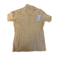 REISS Womens Knit Top Button Down Short Sleeve Yellow Size S