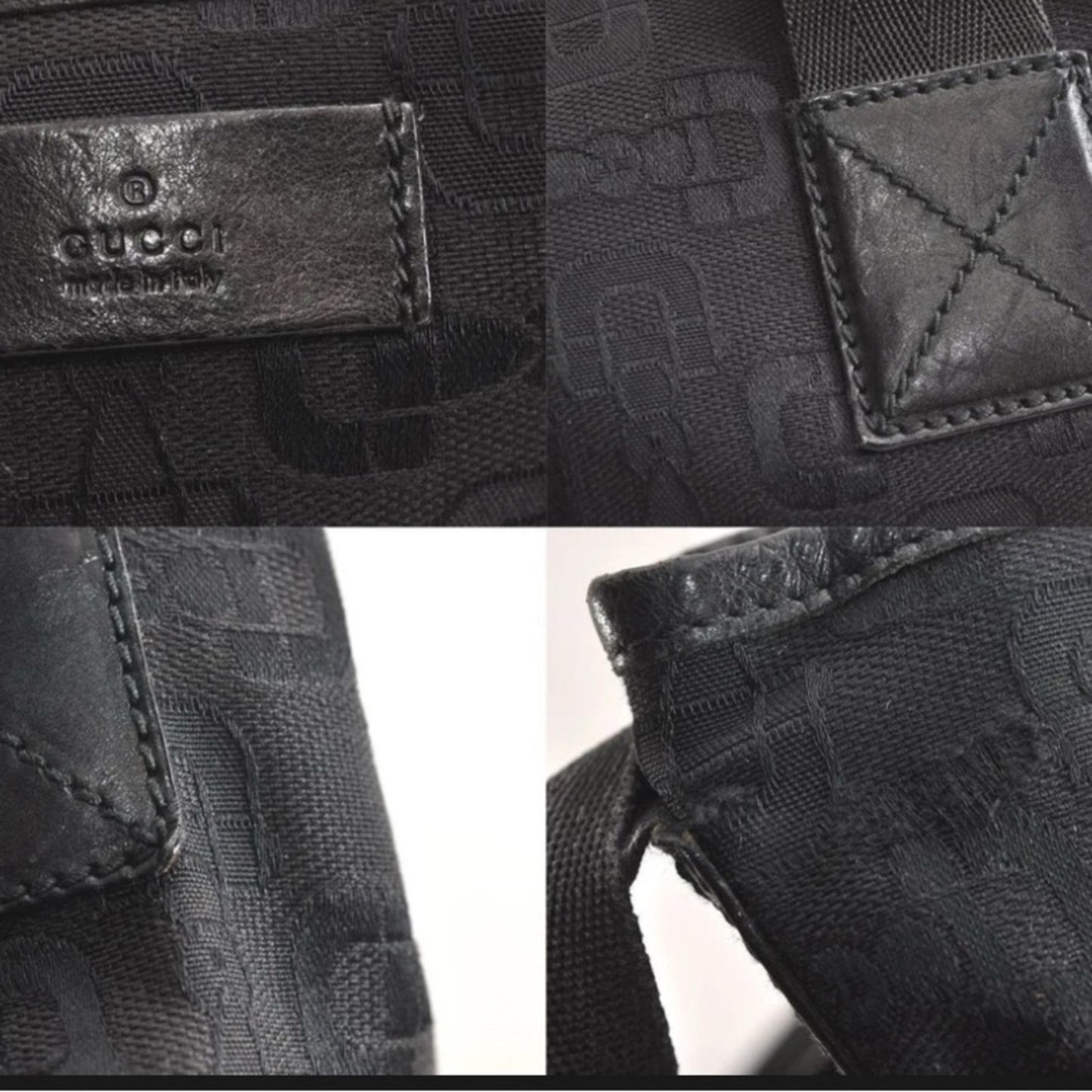 Gucci Horsebit Black Canvas Tote — Vintage Classic Style
