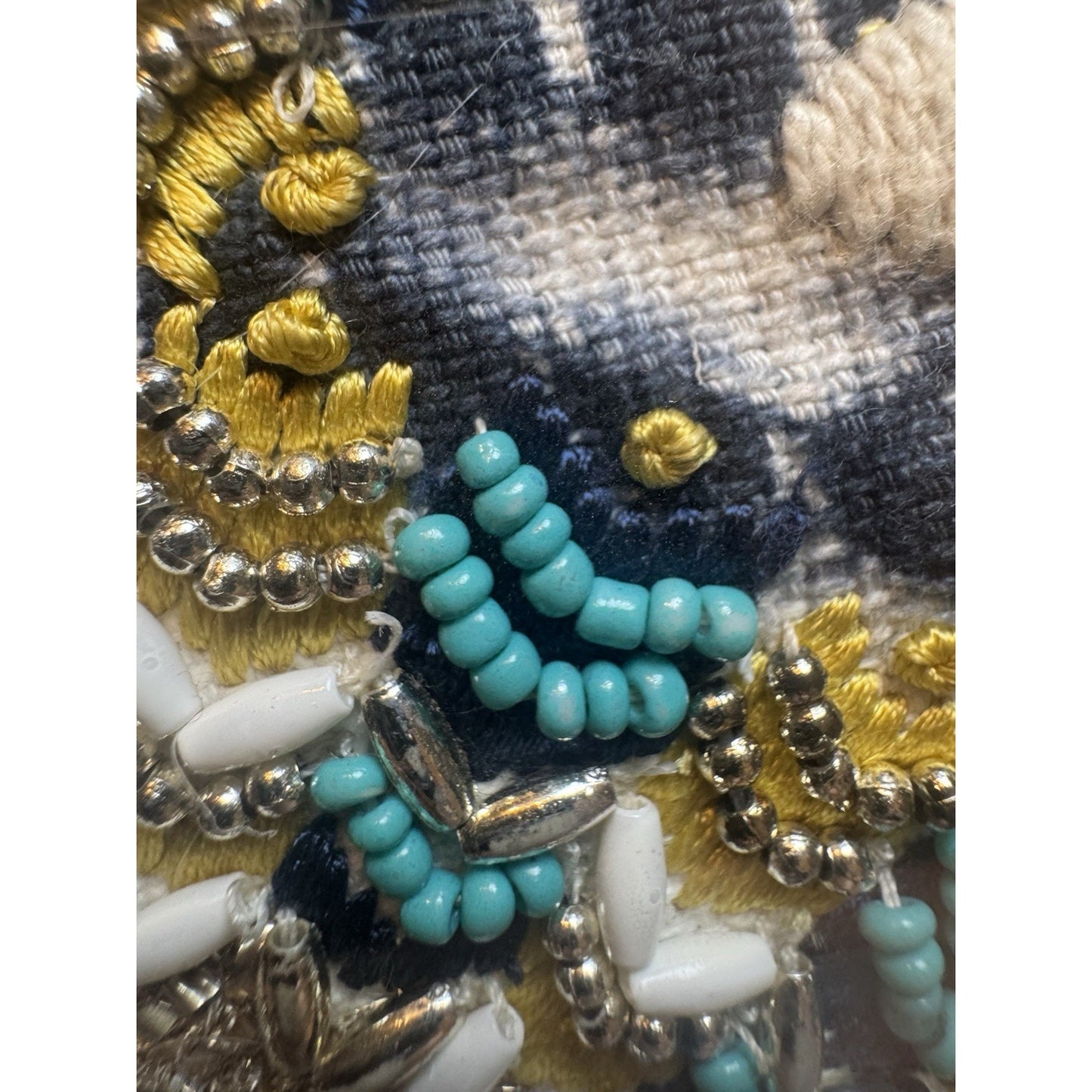 Rebecca Minkoff Beaded Embroidered Foldover Clutch Bag Boho Tie Dye 10