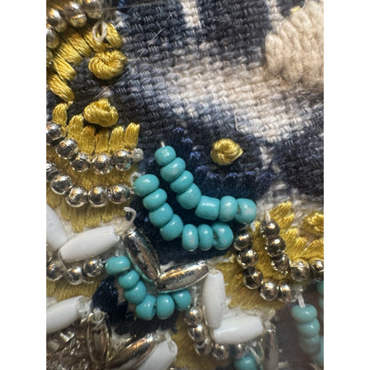 Rebecca Minkoff Beaded Embroidered Foldover Clutch Bag Boho Tie Dye 10