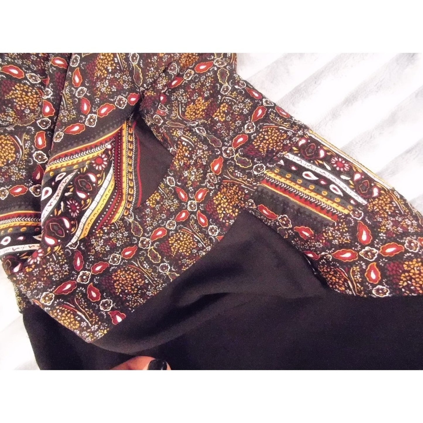 ALC Silk Maxi Dress Bohemian Paisley Print Sleeveless V Neck Size 10