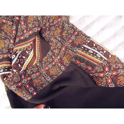 ALC Silk Maxi Dress Bohemian Paisley Print Sleeveless V Neck Size 10