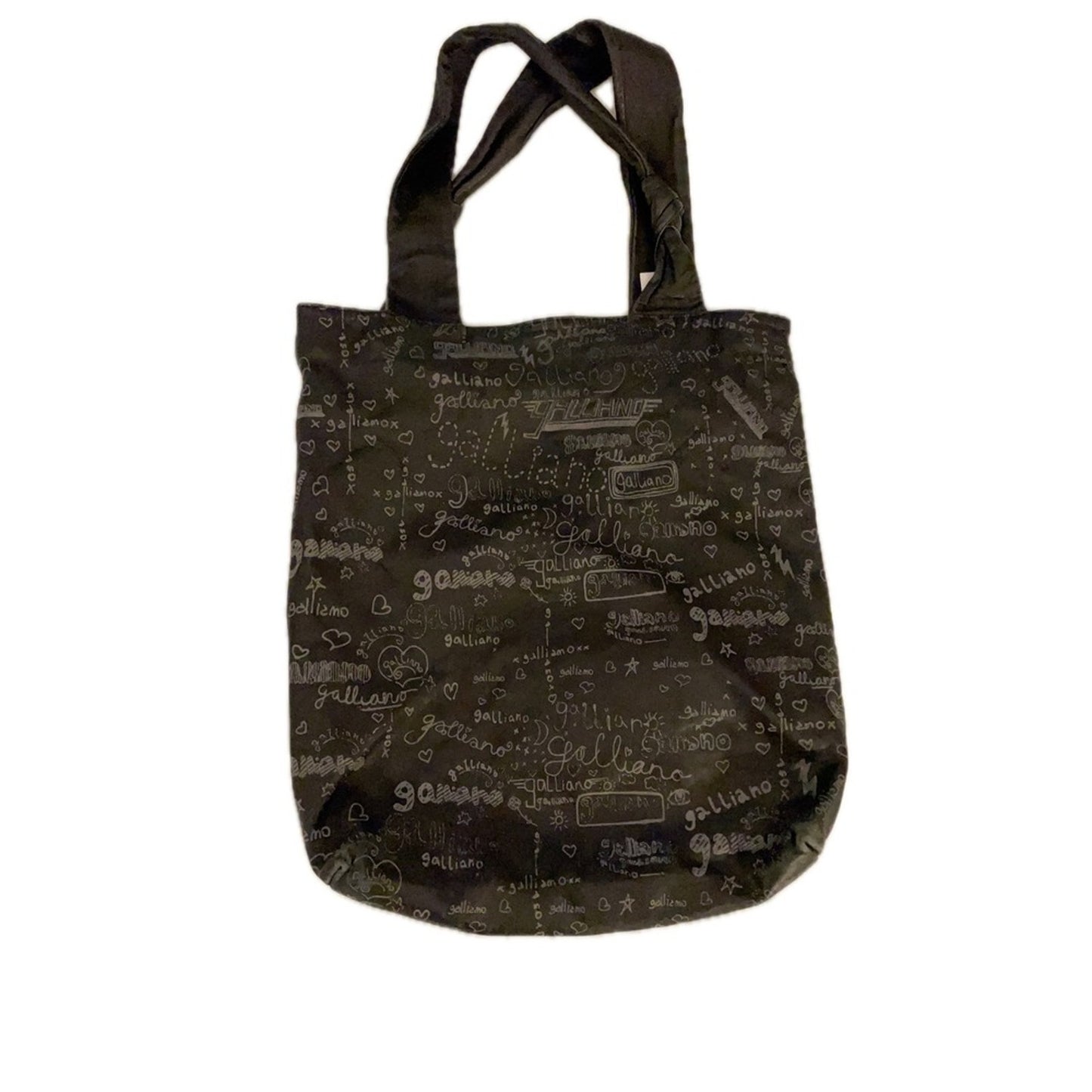Galliano All Over Logo Print Tote Bag Black