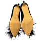 Kate Spade New York Black Suede Feather Pom Pointed Toe Heels Pumps size 6