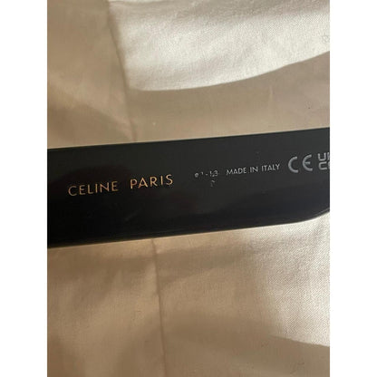CELINE PARIS CL40216U Black Acetate Square Sunglasses with Gold Triomphe Logo
