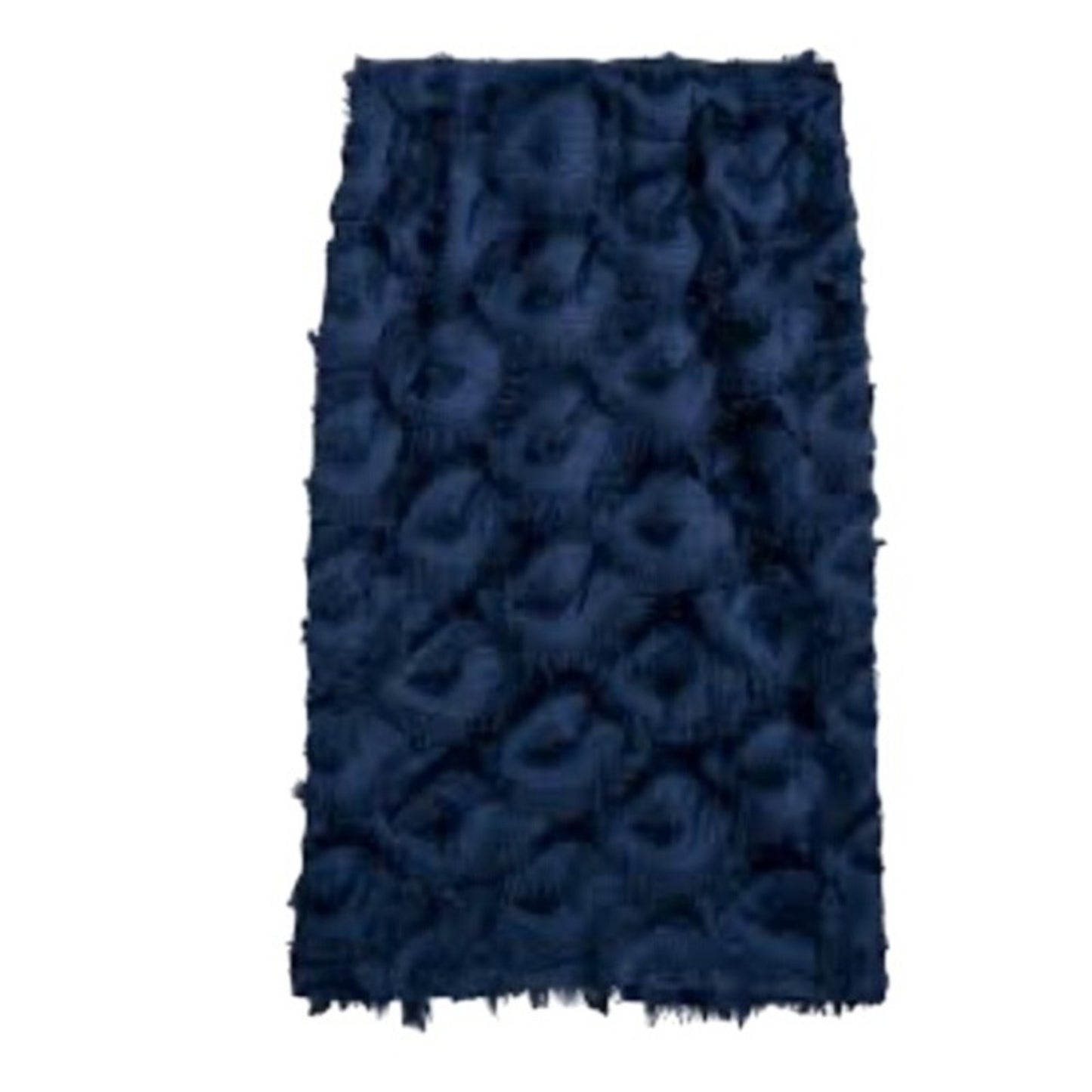 H&M Gold Label Navy Textured Rosette Faux-Fur Mini Skirt – Size 6