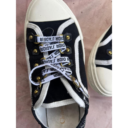 Christian Dior Walk'n'Dior Women's Size 6 Black Logo Lace Sneakers