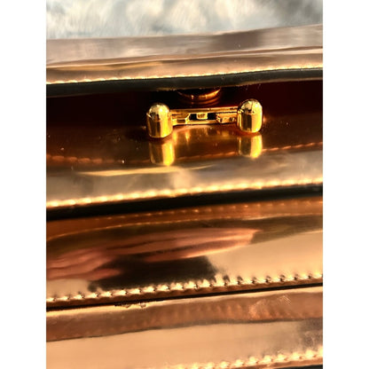 Marni Metallic Rose Gold Shoulder Bag Flap Closure