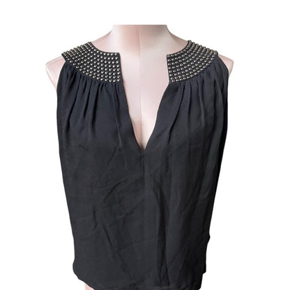Robert Rodriguez Black Blouse with Silver Studs
