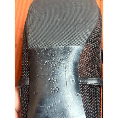 Givenchy Ballet Flats Women's Size 9 Black Good Mesh Strappy Pointed Toe