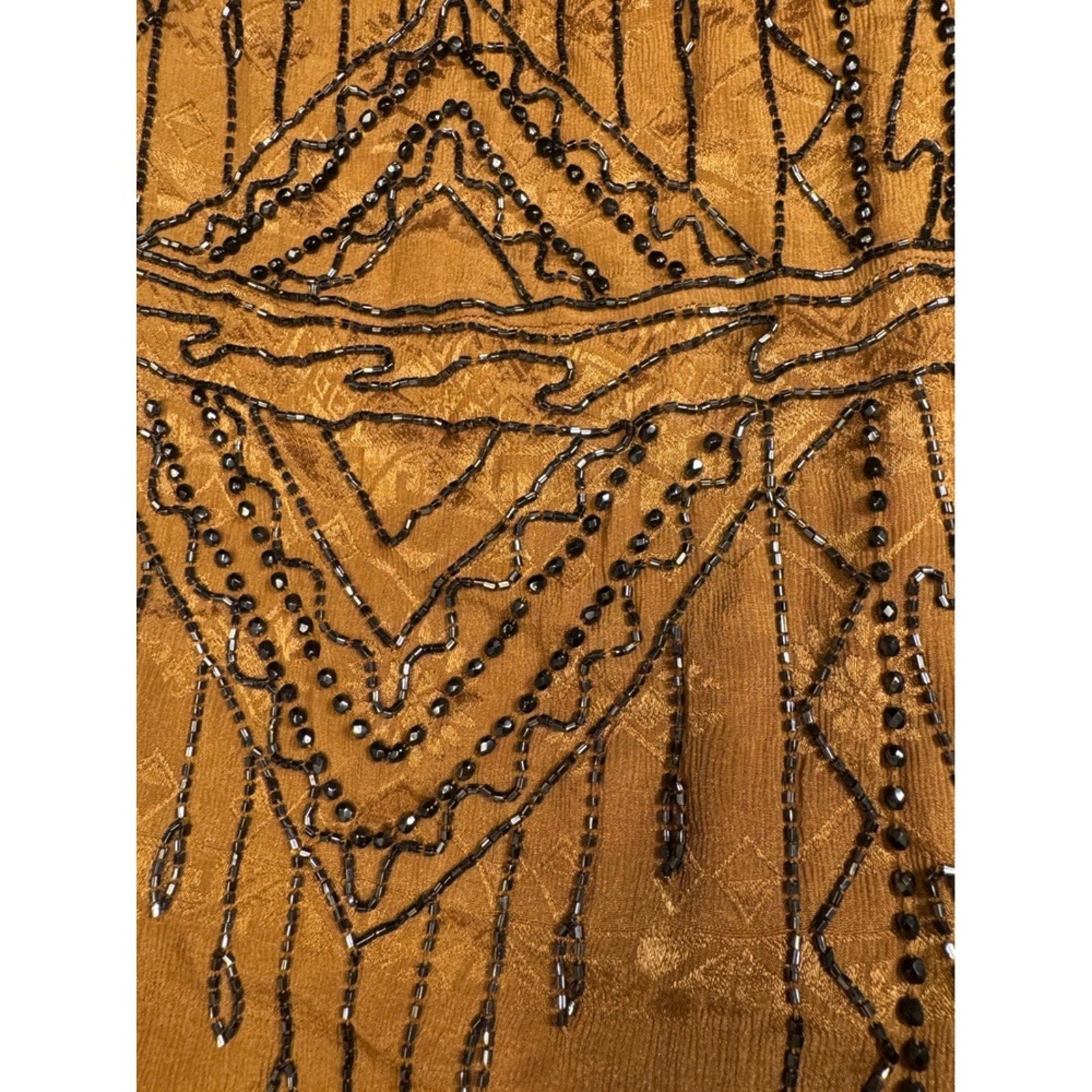 Free People Dress Tan Sleeveless Beaded Accents Boho Mini Dress