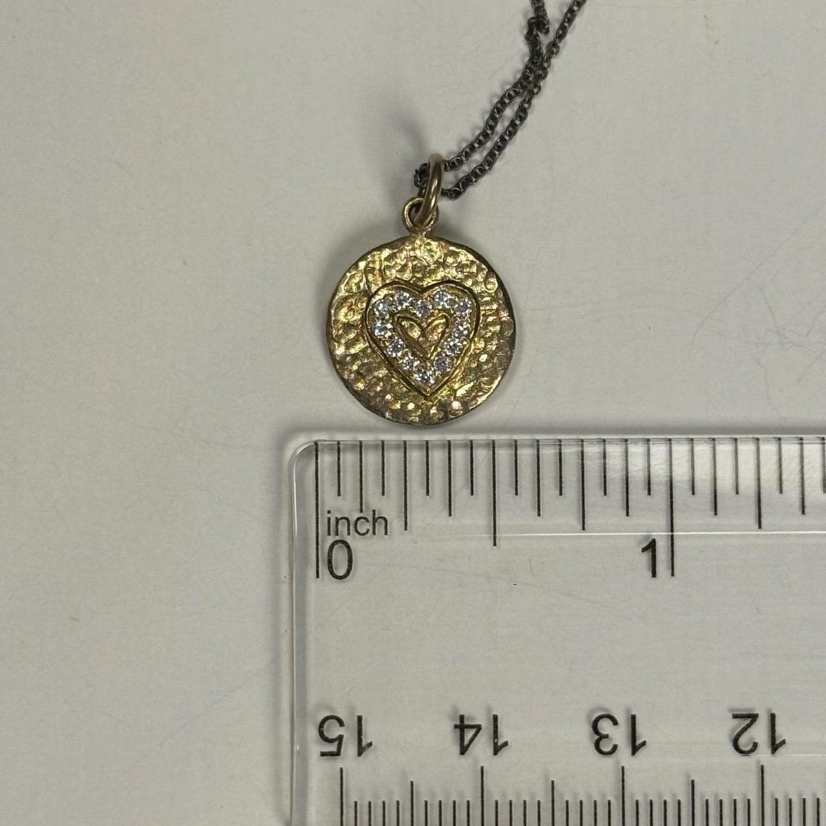 Gold-Tone Cubic Zirconia Pave Heart Charm Necklace