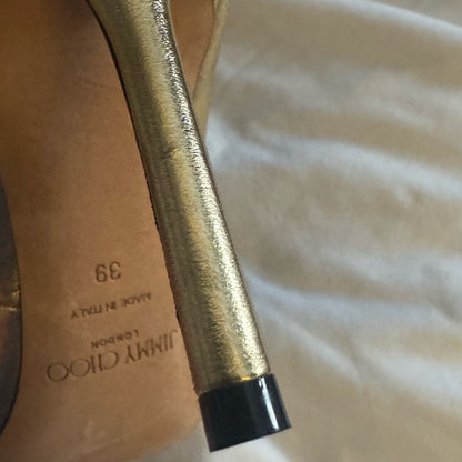 Jimmy‎ Choo Black and Gold Stiletto Heeled Boots