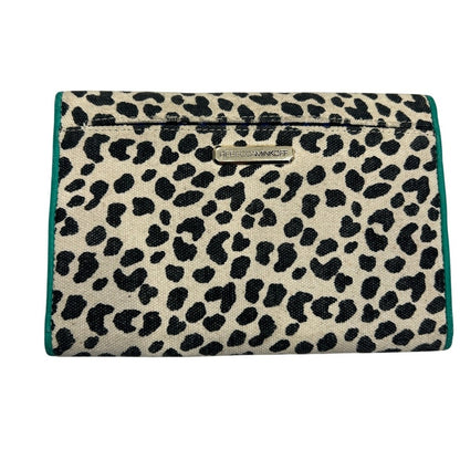 Y2K Rebecca Minkoff Leopard Print Clutch Wallet Card Holder Green Interior