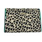 Y2K Rebecca Minkoff Leopard Print Clutch Wallet Card Holder Green Interior