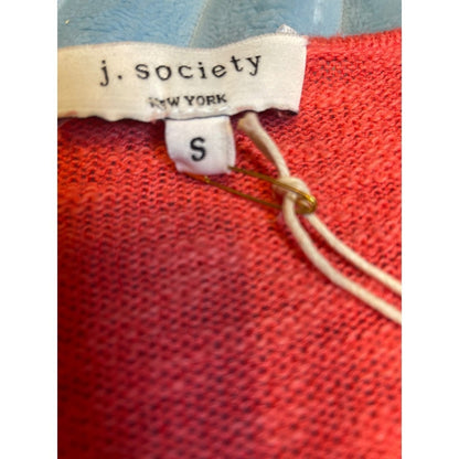 J Society Coral Beach V Neck Lightweight Knit Sweater Top Size S